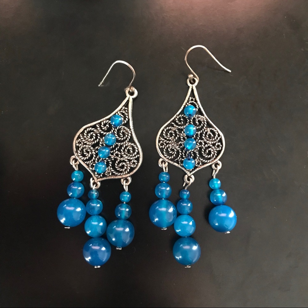 Dangling Statement Earrings, Handcrafted, Silver - image 4